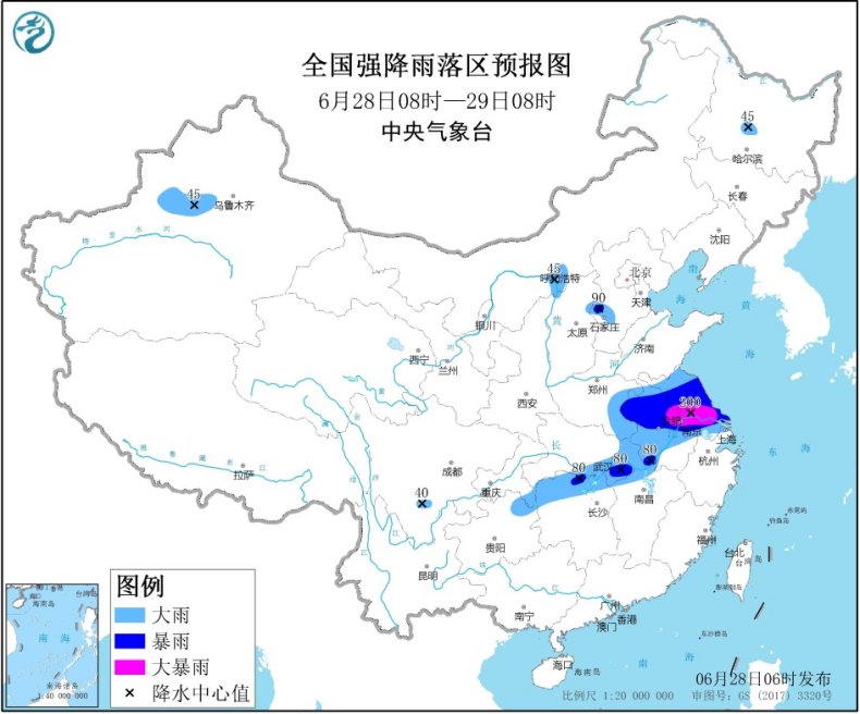 江汉东部黄淮江淮江南北部有强降雨 西北地区东部华北多对流性天气
