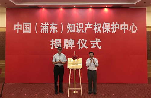 2017年7月，中国（浦东）知识产权保护中心揭牌仪式举行。  上海市知识产权局  图