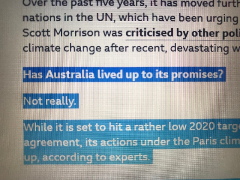 应对气候变化表现不及格！澳大利亚总理莫里森在气候变化雄心峰会上失去发言权