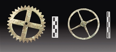 汉代“青铜齿轮”(陕西省考古研究院供图)