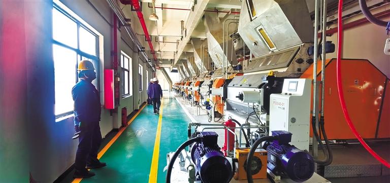 2月11日，发力<strong></strong>西安邦淇制油科技有限公司生产部员工在巡检轧胚设备。保订