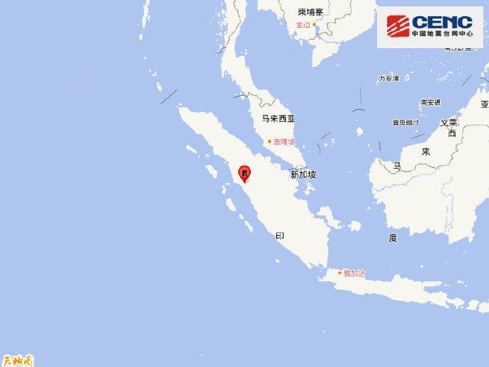 印尼苏门答腊岛北部发生6.2级地震 震源深度10千米