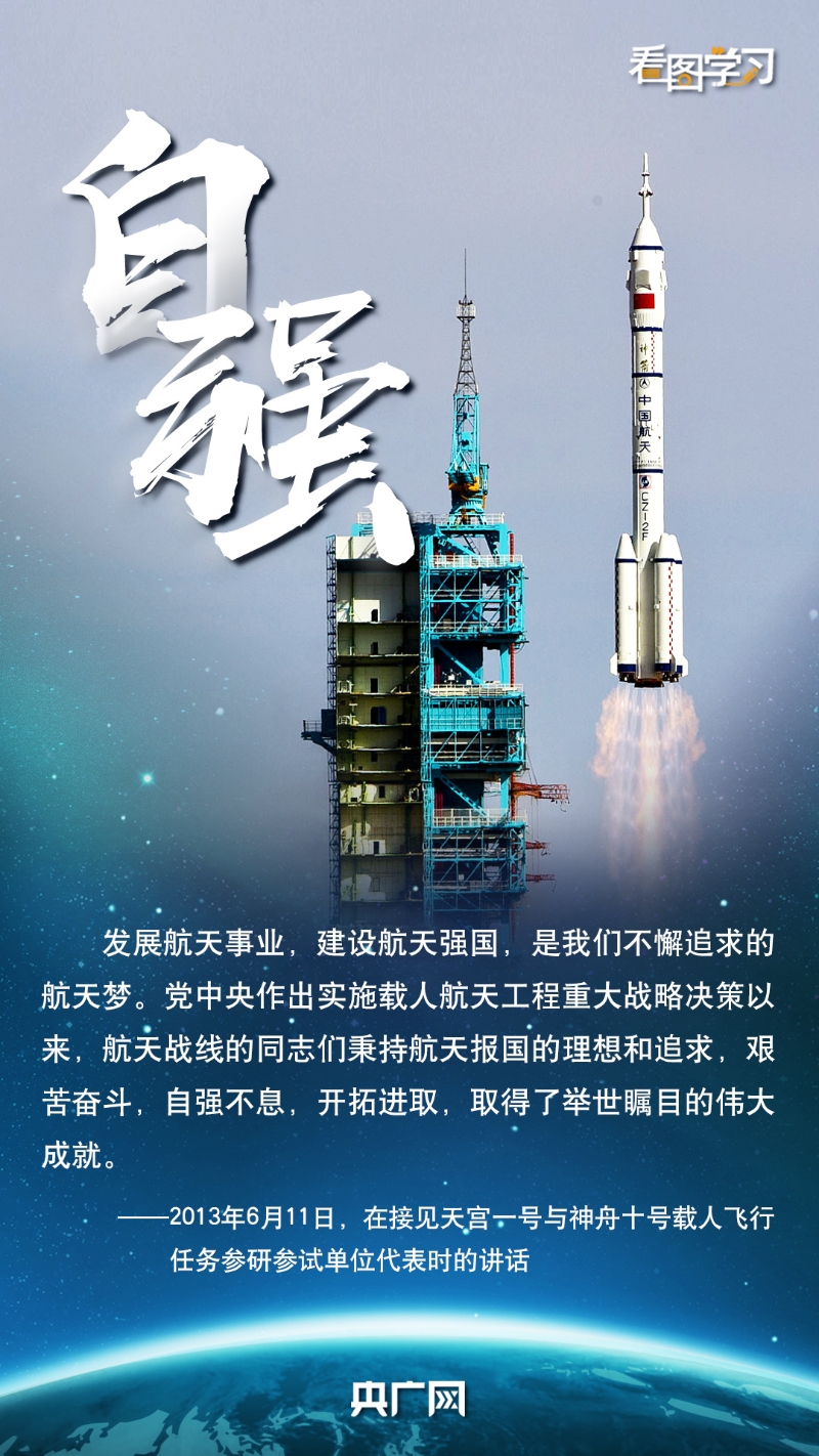 看图学习·情系太空丨总书记点赞中国航天精气神