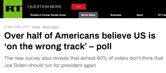 新民调：63%的美国人认为美国“正走在错误的轨道上”