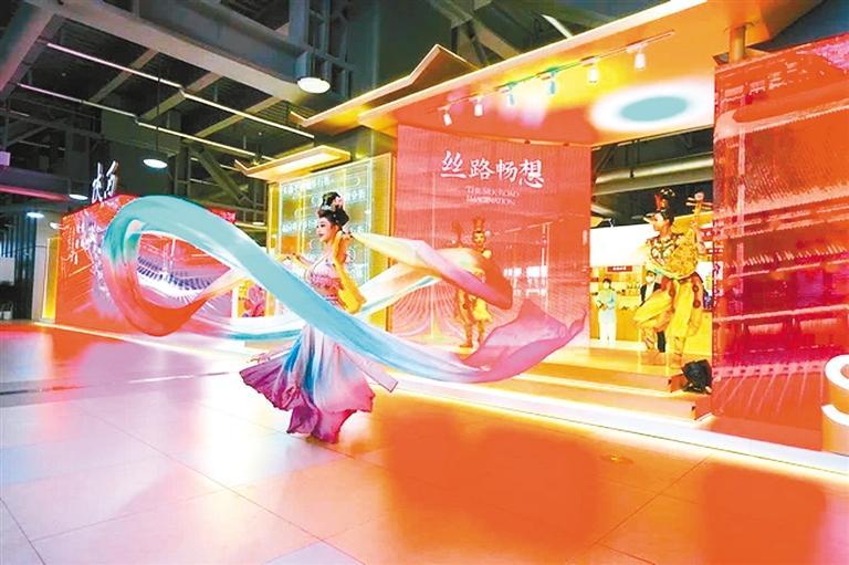 陕西展区的精彩进博仿唐乐舞表演。 （省文旅厅供图）
