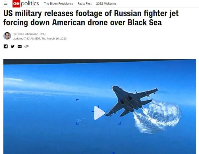 美军公布视频 证实美俄军机曾在黑海上空发生相撞？